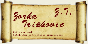 Zorka Tripković vizit kartica